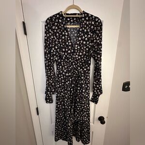 Eloquii Black and White Bishop Sleeve Sundress